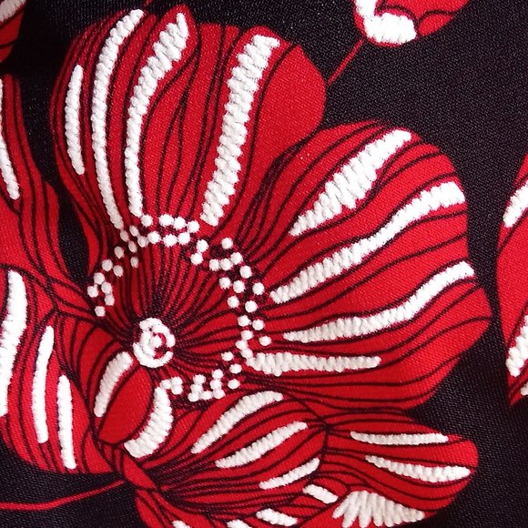 Nwt GLAMOUR 3D Flower Embossed Print Dress Sz 22W - Picture 7 of 9